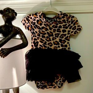 Posh Peanut Leopard Print Dress with Black Tulle